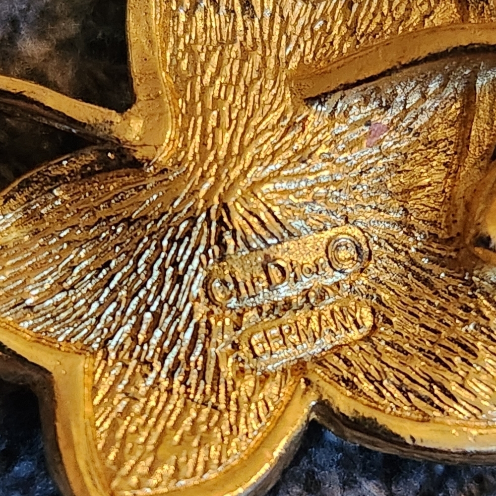 Christian Dior Vintage Gold Leaf Brooch Grosse - Picture 2 of 15